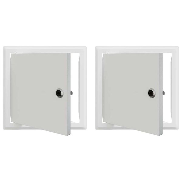 vidaXL Access Panel 2 pcs White 23 x 23 x 3 cm Steel