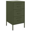 vidaXL Bedside Cabinet Olive Green 36x39x68 cm Steel