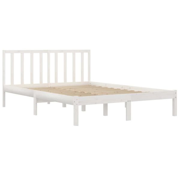 vidaXL Bed Frame without Mattress White Solid Wood Pine 200x200 cm