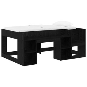 vidaXL Kids'Bed Frame with Storage Black Oak 80 x 160 cm