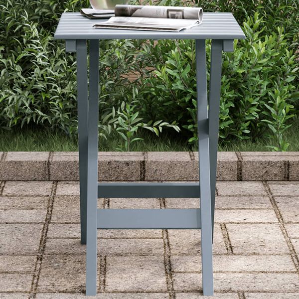 vidaXL Side Table Foldable Grey Solid Wood Poplar