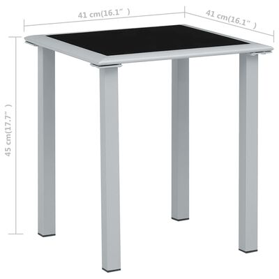 vidaXL Sun Loungers 2 pcs with Table Aluminium Black