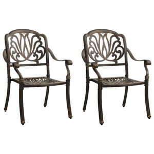 vidaXL Garden Chair | Set of 2 | Bronze | Cast Aluminium | Standard | Tough