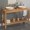 vidaXL Bathroom Vanity Cabinet Solid Teak with Sinks Marble Cream