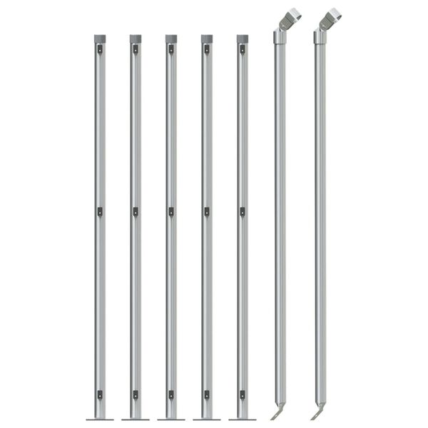 vidaXL Chain Link Fence with Flange Silver 0.8x10 m