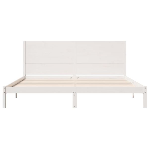 vidaXL Extra Long Bed Frame without Mattress White 200x220 cm Solid Wood