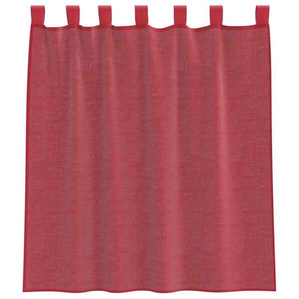 vidaXL Voile Curtains with Rod Pockets 2 pcs Wine Red