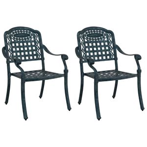 vidaXL Garden Chair 2 pcs Green Aluminium