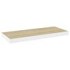 vidaXL Floating Wall Shelves 2 pcs Oak and White 60x23.5x3.8 cm MDF