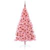 vidaXL Artificial Pre-lit Christmas Tree with 300 LEDs Pink 180 cm PVC