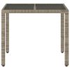vidaXL Garden Table with Glass Top Grey 90x90x75 cm Poly Rattan