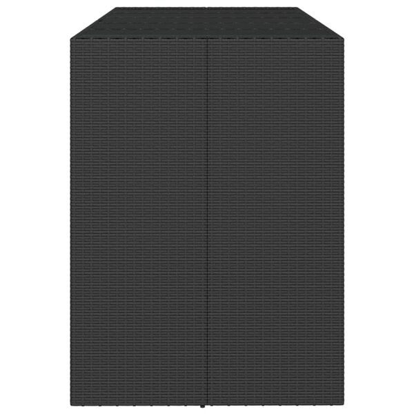 vidaXL Bar Table with Glass Top Black 185x80x110 cm Poly Rattan