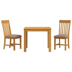 vidaXL Dining Set 3 pcs Grey Solid Oak Wood