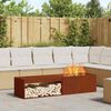 vidaXL Fire Pit Brown 160 x 45 x 35 cm Steel