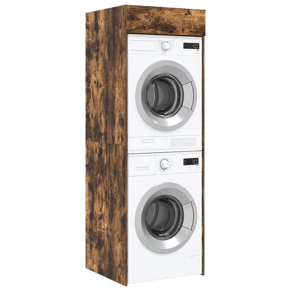 vidaXL Wash Machine Cabinet 2 pcs Smoked Oak 67.5 x 68 x 200 cm
