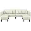 vidaXL Velvet Sofa with Cushion 3 pcs Cream 208 cm Velvet