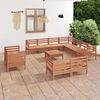 vidaXL 12 Piece Garden Lounge Set Solid Wood Pine Honey Brown