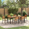 vidaXL Garden Dining Set 7 pcs Black Poly Rattan