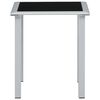 vidaXL Garden Table Black and Silver 41x41x45 cm Steel and Glass