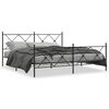 vidaXL Metal Bed Frame without Mattress with Footboard Black 180x200cm