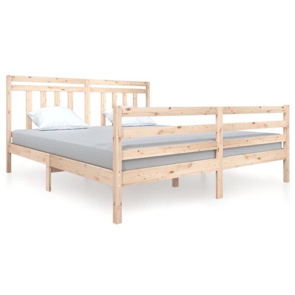 vidaXL Bed Frame without Mattress Super King Solid Wood