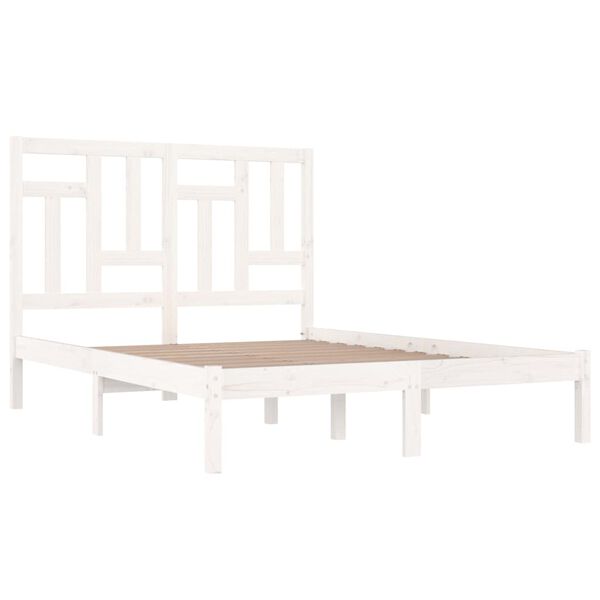 vidaXL Bed Frame without Mattress White 200x200 cm Solid Wood Pine