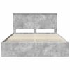 vidaXL Bed Frame with Drawer Concrete Grey 150 x 200 cm Engineer Wood