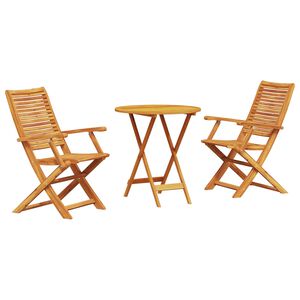 vidaXL Folding Bistro Set 3 pcs Brown Solid Acacia Wood
