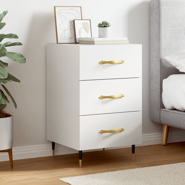 vidaXL Bedside Cabinet White 40x40x66 cm Engineered Wood