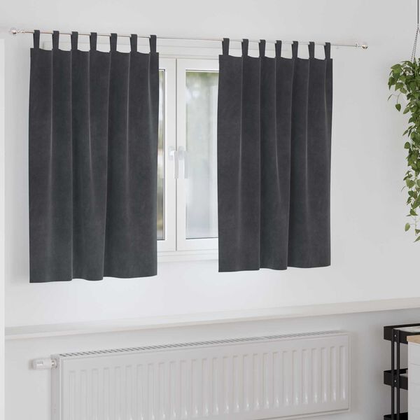 vidaXL Blackout Curtains 2 pcs Light Grey 140 x 140 cm Velvet