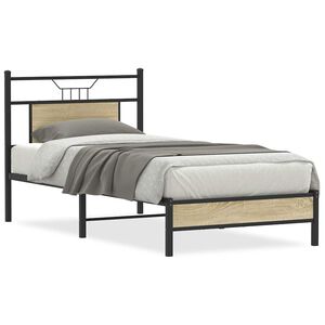 vidaXL Bed Frame without Mattress Sonoma Oak 80x200 cm Engineered Wood
