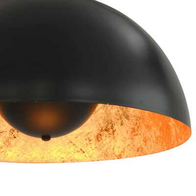 vidaXL Ceiling Lamps 2 pcs Black and Gold Semi-spherical 40 cm E27