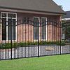 vidaXL Garden Fence Kampen with Spear Top Black 240x150 cm Steel