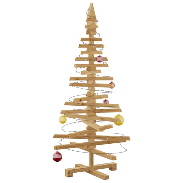 vidaXL Wooden Christmas Tree with Stand Brown 120 cm Solid pine wood