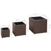 vidaXL Garden Raised Beds 3 pcs Poly Rattan Brown