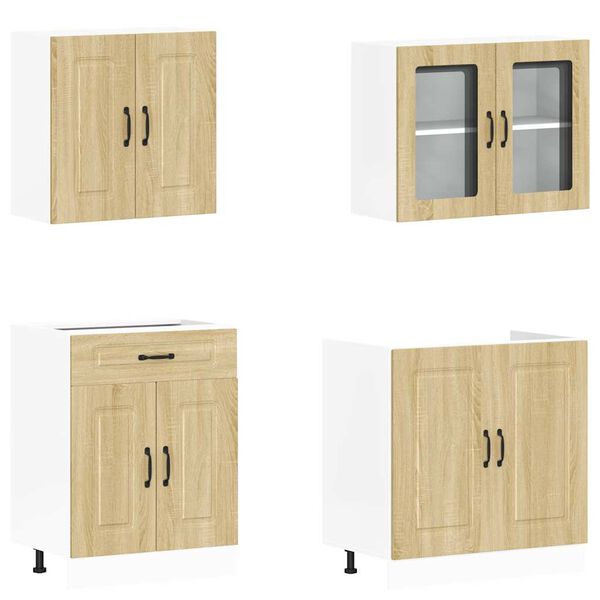 vidaXL 4 Piece Kitchen Cabinet Set Kalmar Sonoma Oak Engineered Wood