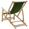vidaXL Deck Chair Bamboo and Canvas Green