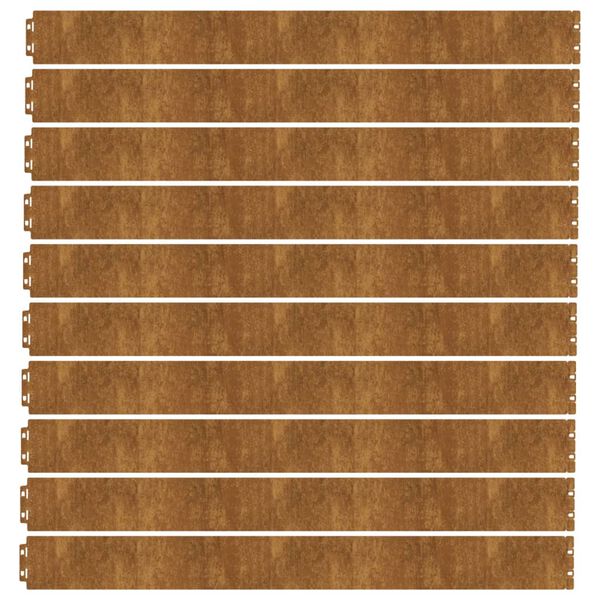vidaXL Lawn Edgings 10 pcs 10x103 cm Flexible Corten steel