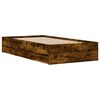 vidaXL Bed Frame with Drawers Smoked Oak 100x200 cm Engineered Wood