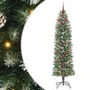 vidaXL Artificial Slim Christmas Tree Green and white 240 cm