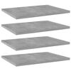 vidaXL Bookshelf Boards 4 pcs Concrete Grey 40x30x1.5 cm Engineered Wood