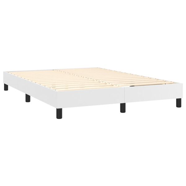 vidaXL Box Spring Bed Frame White Double Faux Leather (UK/IE/FI/NO only)