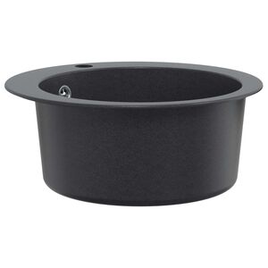vidaXL Kitchen Sink Single Basin Granite 50.5 x 29 cm Graphite