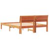 vidaXL Bed Frame with Headboard Wax Brown 135 x 190 cm Solid Pine Wood