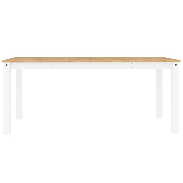 vidaXL Dining Table Panama White 180x90x75 cm Solid Wood Pine