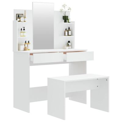 vidaXL Dressing Table Set White 96x40x142 cm