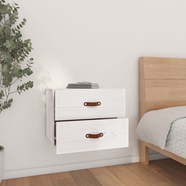 vidaXL Wall-mounted Bedside Cabinet White 50x36x40 cm