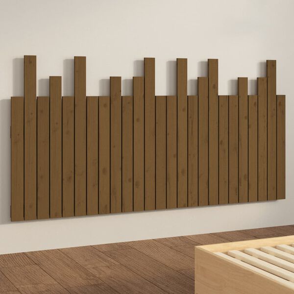 vidaXL Wall Headboard Honey Brown 159.5x3x80 cm Solid Wood Pine