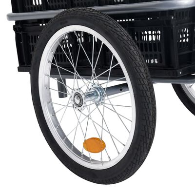 vidaXL Bike Trailer with 50 L Foldable Transportbox Black 60 kg