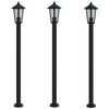 vidaXL Outdoor Floor Lamps 3pcs Black 120 cm Stainless Steel